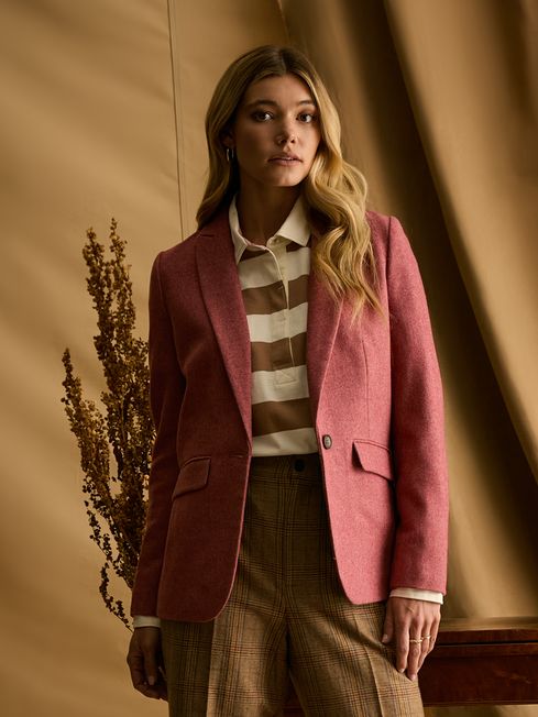 Bramble Pink Tweed Blazer Joules