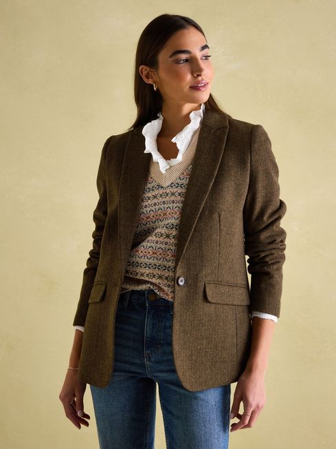 Bramble Brown Tweed Blazer Joules