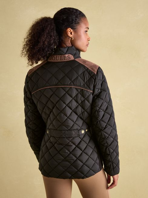 Joules black quilted jacket best sale