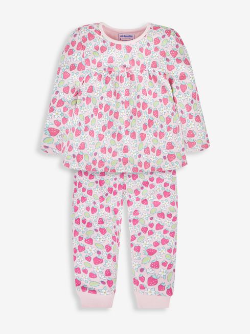 Pink Girls 2 Pack Strawberry Jersey Pyjamas JoJo Maman Bebe
