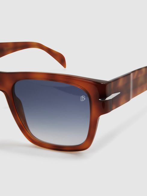 Eyewear by David Beckham Square Tortoiseshell Sunglasses in Tortoise