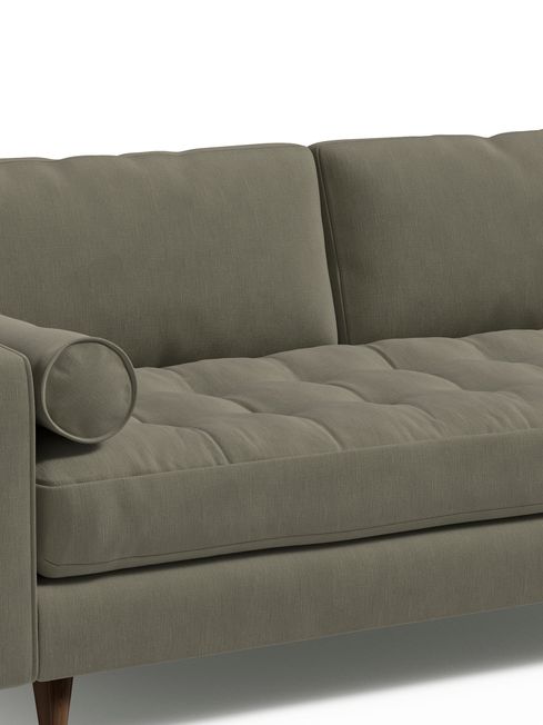 MADE.COM Cotton Weave Dark Olive Scott 3 Seater Sofa