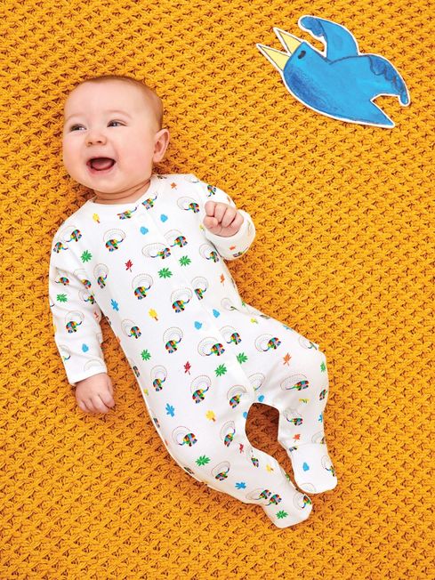 Buy JoJo Maman B b Elmer Print Sleepsuit from the JoJo Maman B b