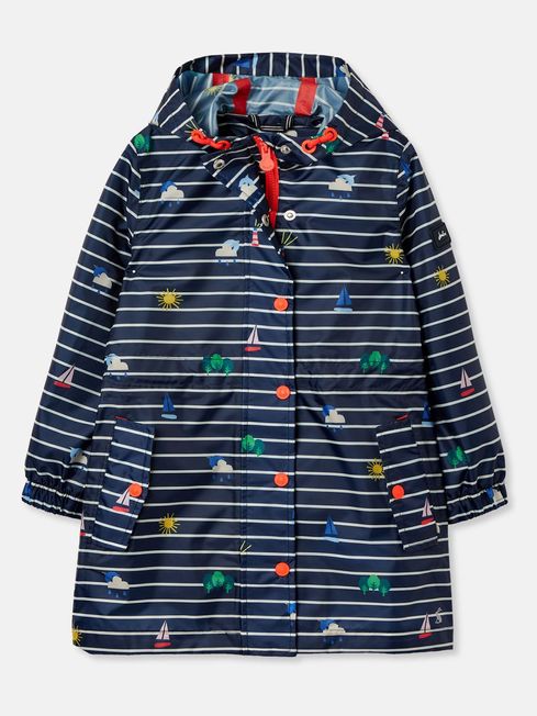 Go Lightly Blue Waterproof Lightweight Packable Rain Mac Joules