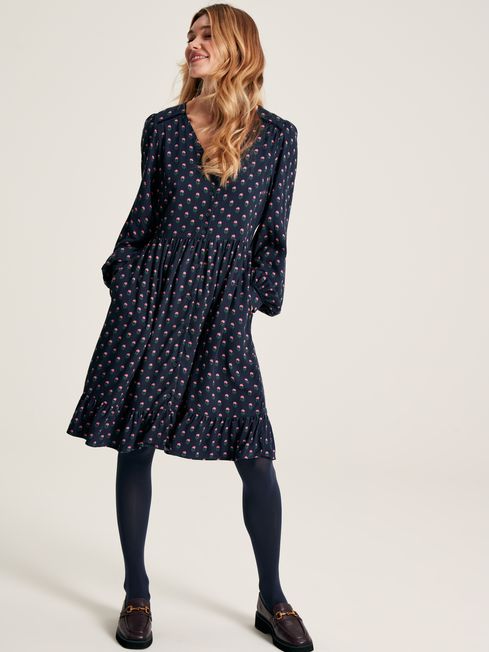 Buy Joules Bonnie Button Down Dress with Peplum Hem from the