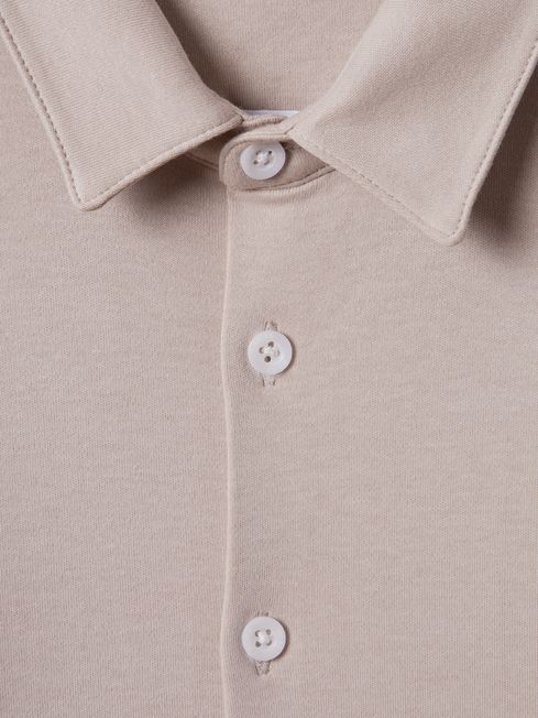 Junior Cotton Button-Through Shirt in Stone