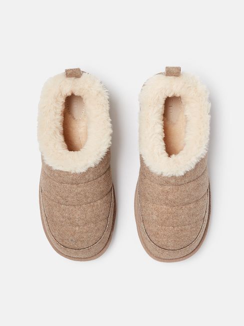 Women s Lazydays Oatmeal Faux Fur Lined Slippers Joules