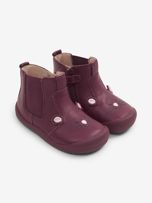 Start-Rite Burgundy Start-Rite Berry Mouse Leather Boots