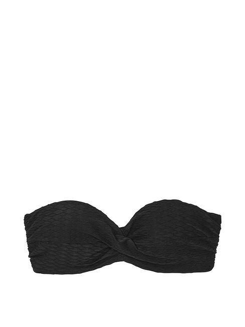 Victoria's Secret Black Fishnet Strapless Swim Bikini Top