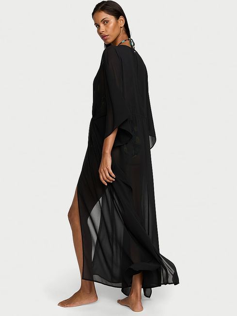 Buy Black Sheer Crinkle Caftan from the Victoria s Secret UK online shop