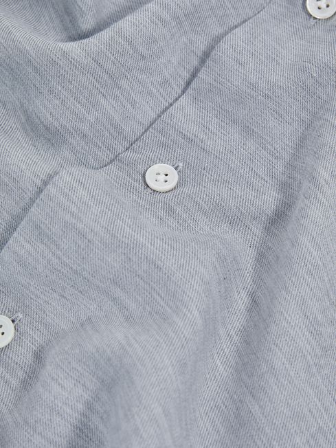 Italian Cotton Cashmere Shirt in Grey Melange