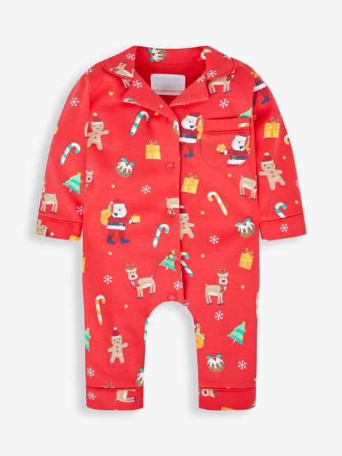 Red Kids Christmas All In One Pyjamas