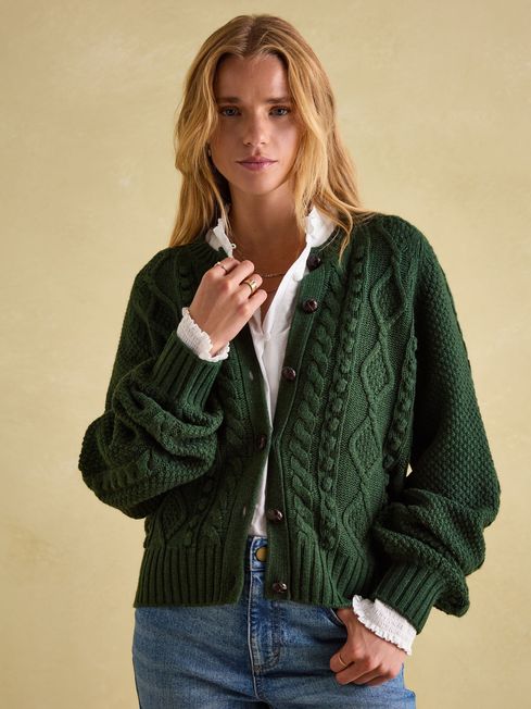 Green knitted cardigan top
