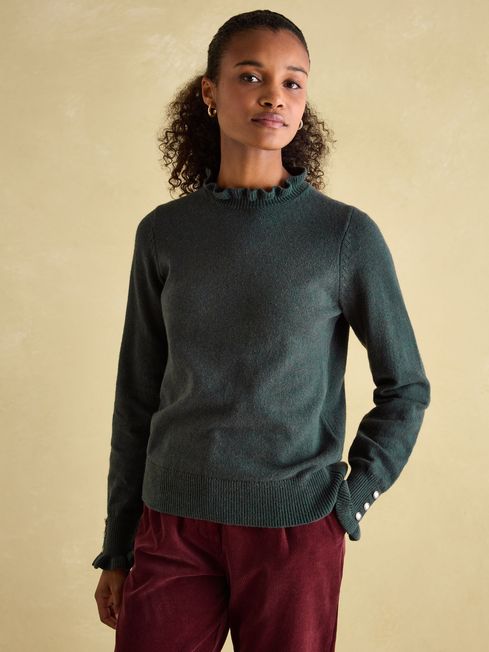 Edith Green Frill Neck Jumper Joules