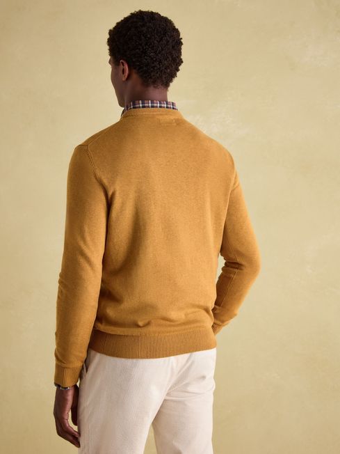 Jarvis Dark Yellow Crew Neck Knitted Jumper Joules