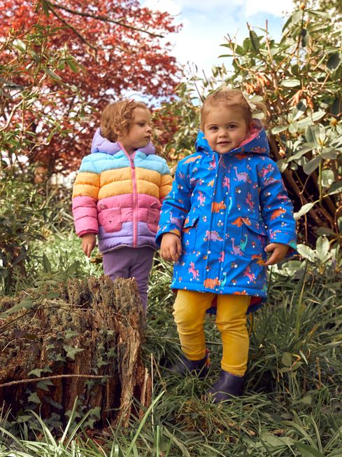 Cobalt Blue Dinosaur Cosy Waterproof Jacket