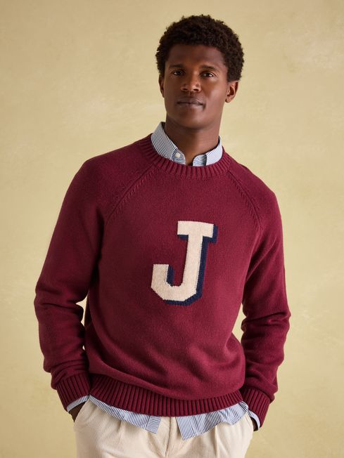 Burgundy J Crew Neck Jumper Joules