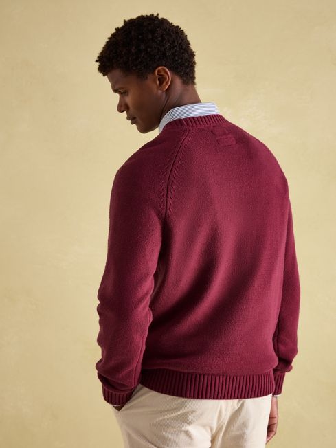 Burgundy J Crew Neck Jumper Joules