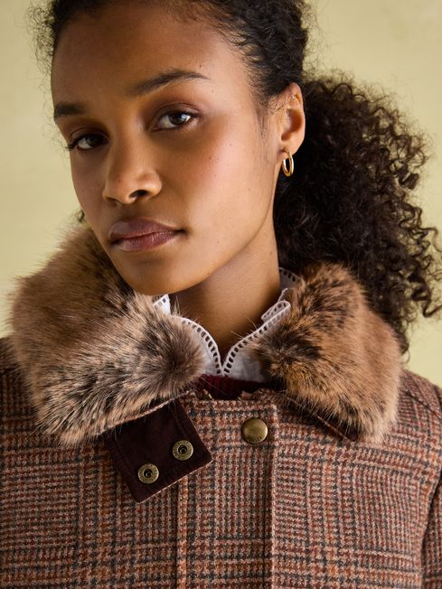 Joules Fieldcoat Luxe Brown Tweed Jacket with Removable Quilted Gilet