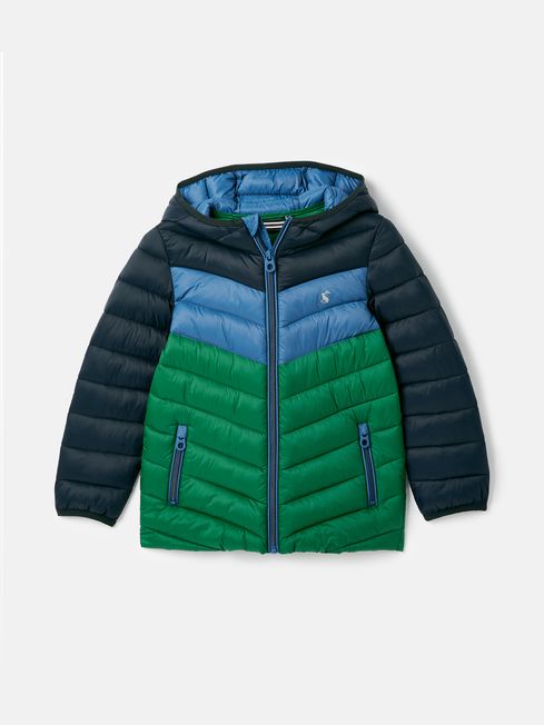Kids Cairn Blue Green Showerproof Padded Coat Joules