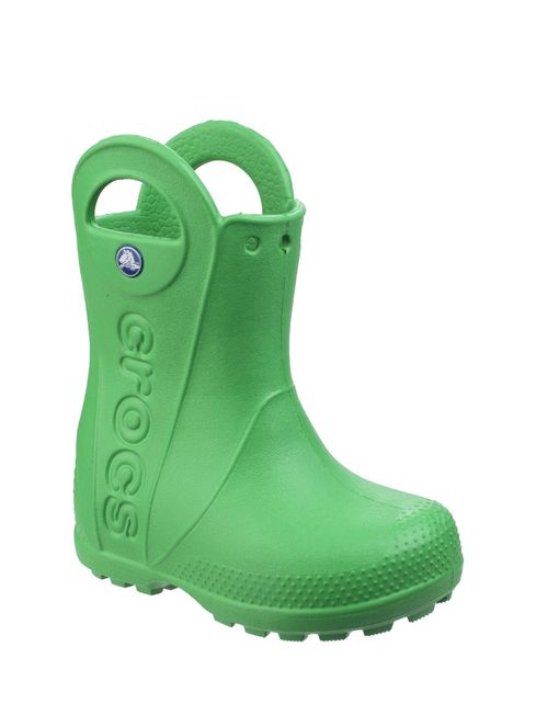 Pink croc top rain boots