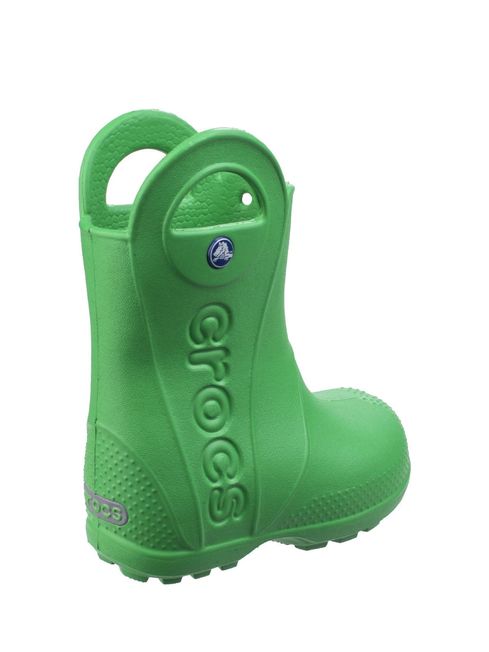 Pink and store green rain boots