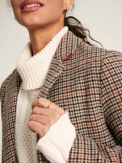 Joules Harrow Check Wool Blend Coat