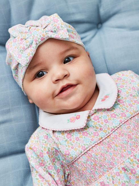 Pink Ditsy Baby Turban