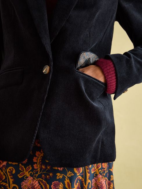 Black corduroy blazer womens online