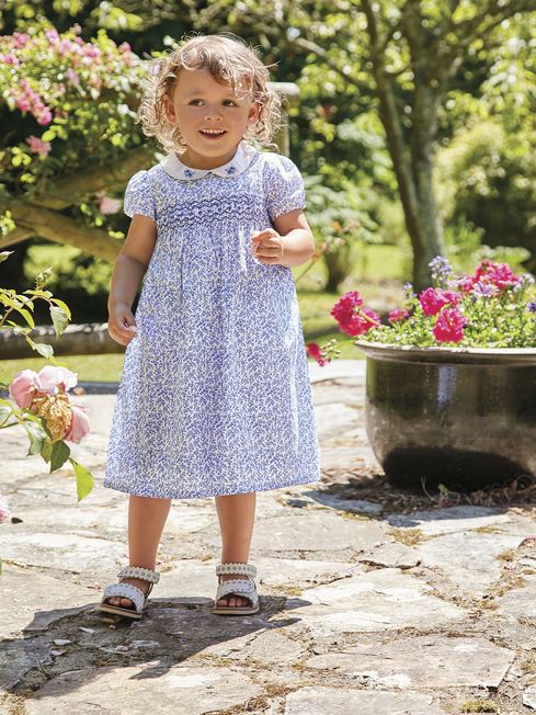 Buy JoJo Maman B b Girls Ditsy Print Smocked Dress from the JoJo