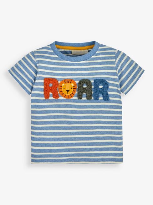 Buy JoJo Maman Bébé Stripe Roar Appliqué T-Shirt from the JoJo Maman ...