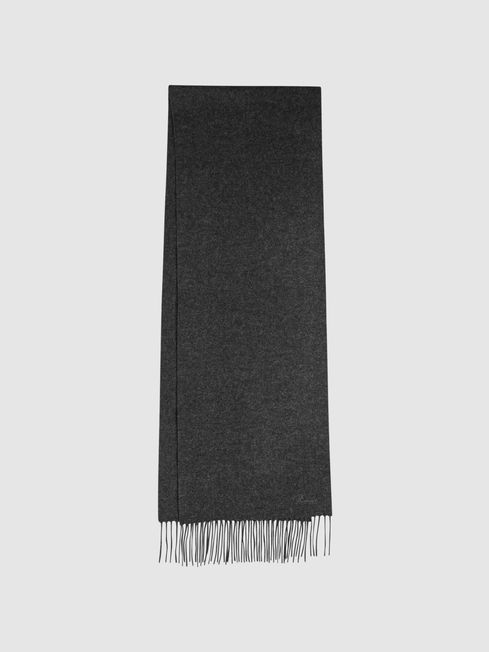 Reiss Charcoal Picton Cashmere Blend Scarf