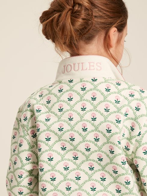 Girls Burnham Cream Floral Funnel Neck Sweatshirt Joules