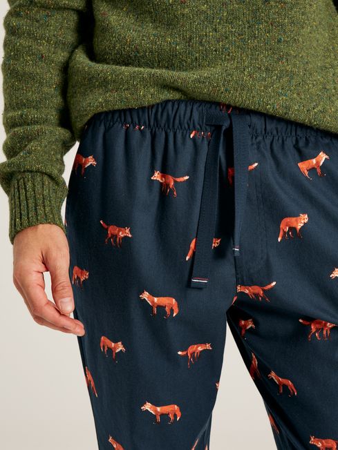 The Dozer Navy Blue Printed Pyjamas Bottoms Joules
