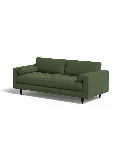 Scott 3 Seater Sofa in Matt Velvet Grass Green Made