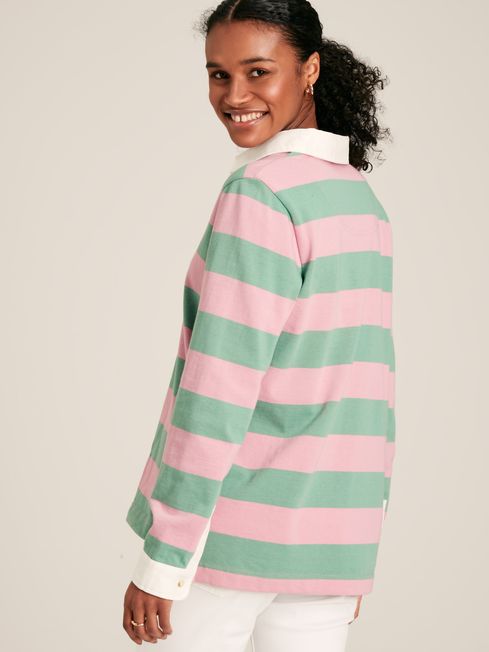 Striped cotton rugby shirt top
