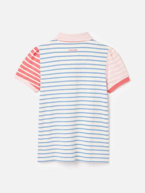 Girls Morgan Blue Pique Cotton Polo Shirt Joules