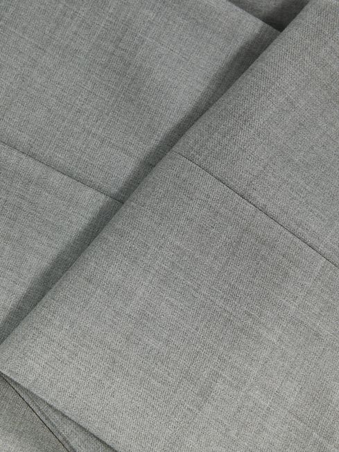Atelier Wool Cashmere Blend Slim Fit Trousers in Grey Melange