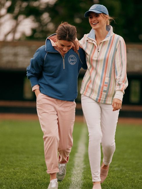 Racquet Blue Cotton Quarter Zip Sweatshirt Joules