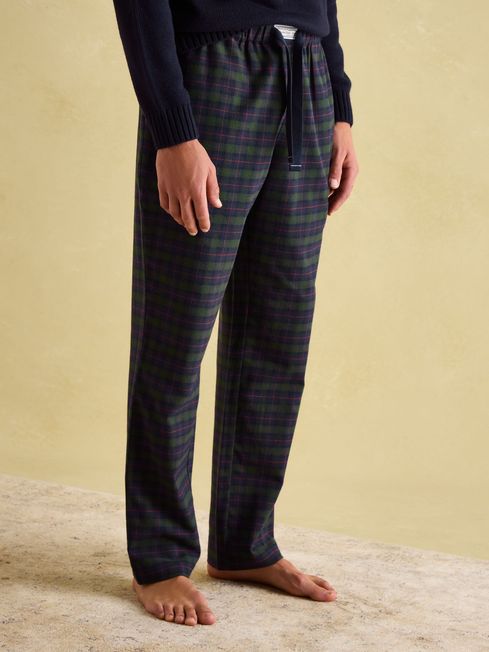 Sleeper Green Navy Checked Pyjama Bottoms Joules