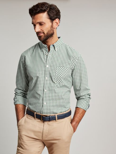 Buy Joules Green Goodridge Long Sleeve Classic Fit Poplin Shirt from ...
