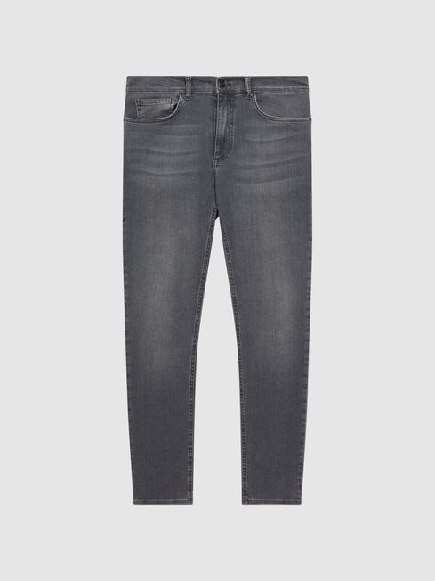 Reiss Washed Grey Harry Slim Fit Washed Jeans