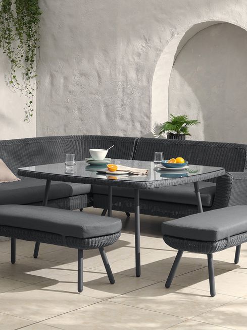 MADE.COM Dark Grey Jonah Garden Corner Dining Set