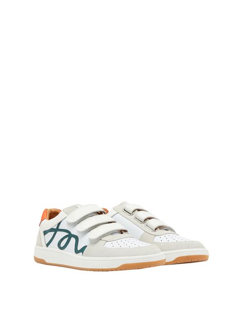 Womens white discount leather velcro trainers