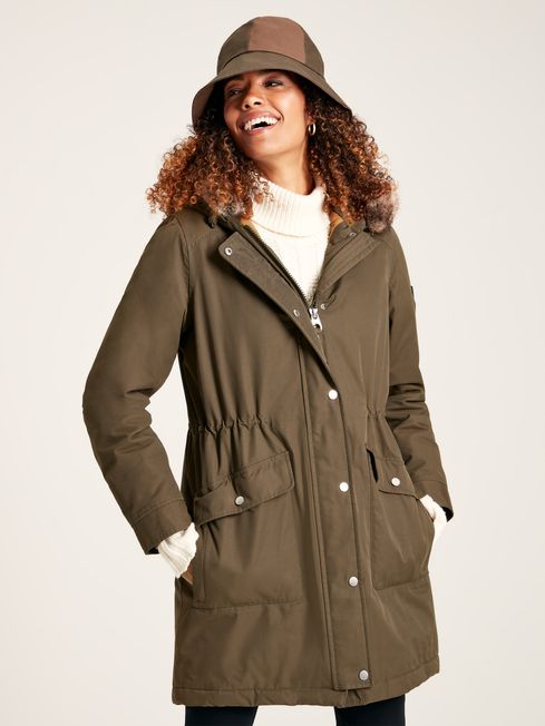Joules green coat cheap