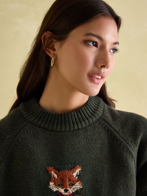 Joules christmas fox jumper top