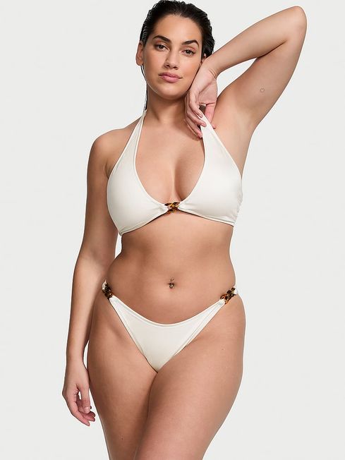 Coconut White Cheeky Swim Chain Bikini Bottom Victoria s Secret