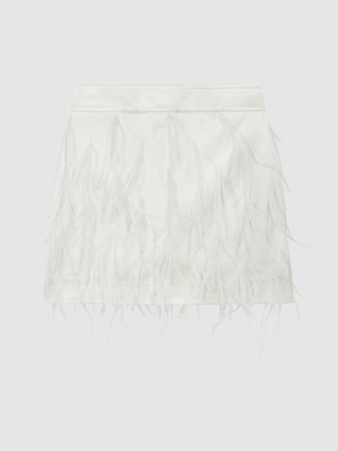 Feather skirt cream shop