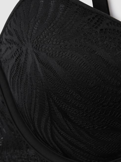 Underwear Microfibre Lace Bra in Black
