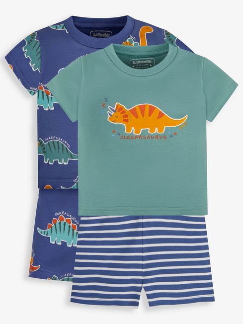 JoJo Maman Bébé Denim Boys' 2-Pack Dinosaur Jersey Pyjamas
